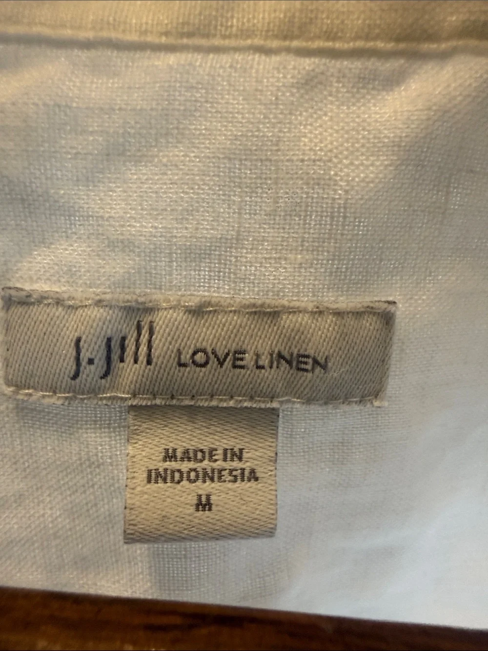 J. Jill White Love Linen Button-Up Long Sleeve Shirt | Size M - Picture 2 of 9